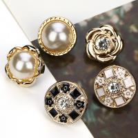 Resin jeans button, with Plastic Pearl, plated, different size for choice & different styles for choice & enamel & with rhinestone, more colors for choice, 50PCs/Lot, Sold By Lot