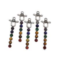 Gemstone Pendants Jewelry, Brass, with Gemstone, mixed colors, 39x36x11mm, Sold By PC