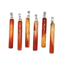 Red Agate Pendants Brass with Agate Column mixed colors Sold By PC