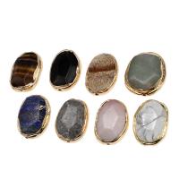 Бусины из поделочных камней, Латунь, с Полудрагоценный камень, Много цветов для выбора, 34x29x14mm, продается PC