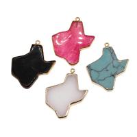 Gemstone Pendants Jewelry, Brass, with Gemstone, more colors for choice, 35x27x5mm, Sold By PC