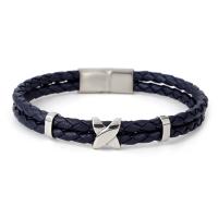 PU Leather Cord Bracelets, with Stainless Steel, fashion jewelry & woven pattern, more colors for choice, Length:18.5 cm, Sold By PC