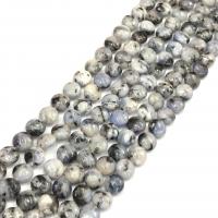 Μπλε Spot Stone Beads, Flat Γύρος, γυαλισμένο, DIY & διαφορετικό μέγεθος για την επιλογή, μικτά χρώματα, Sold Per 15 inch Strand