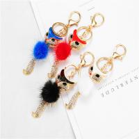 Zinc Alloy Key Clasp Fox gold color plated Unisex & with rhinestone nickel lead & cadmium free Sold By PC