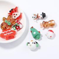 Perles murano de Noël, chalumeau, impression, styles différents pour le choix, plus de couleurs à choisir, Environ 2PC/sac, Vendu par sac