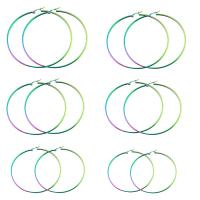 Stainless Steel Hoop Earring Donut colorful plated & for woman Sold By Pair