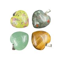 Gemstone Pendants Jewelry Natural Stone Heart polished & Unisex 25mm Sold By PC