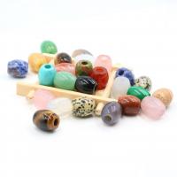 Mixed Gemstone Beads, Natural Stone, barrel, polished, different materials for choice, more colors for choice, 16x18mm, Sold By PC