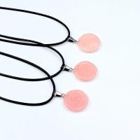 Quartz Necklace Rose Quartz with leather cord Rose Unisex pink Length Approx 14.96 Inch Sold By PC