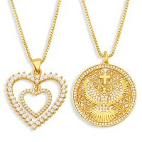 Cubic Zircon Micro Pave Brass Necklace with 1.97 extender chain gold color plated & micro pave cubic zirconia golden nickel lead & cadmium free Length 17.72 Inch Sold By PC
