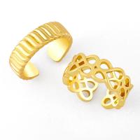 cobre Cuff Ring Finger, cromado de cor dourada, joias de moda & Vario tipos a sua escolha, dourado, níquel, chumbo e cádmio livre, vendido por PC
