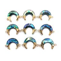 Shell Connector Abalone Shell with Zinc Alloy Moon gold color plated DIY Sold By PC