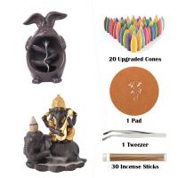 Backflow Incense Burner, Porcelain, handmade, for home and office & 2 pieces & durable, Sold By Set