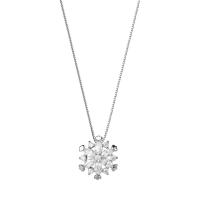 Zinc Alloy smykker halskæde, med 2.36inch extender kæde, Snowflake, forgyldt, boks kæde & Micro Pave cubic zirconia & for kvinde, flere farver til valg, nikkel, bly & cadmium fri, Længde Ca. 15.7 inch, Solgt af PC