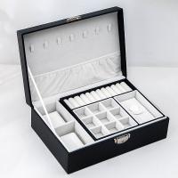 Boîte à bijoux multifonctions, cuir PU, avec velours de coton, rectangle, Double couche & pour femme, plus de couleurs à choisir, 270x180x88mm, Vendu par PC