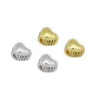 Zinklegering Heart Beads, Zinc Alloy, Hart, echt goud verguld, meer kleuren voor de keuze, 6x5x4mm, Verkocht door PC