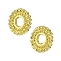 Perles intercalaires en alliage de zinc, Plaqué d'or, 7x7x2mm, Vendu par PC