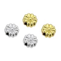 Tibetan Style Flower Beads, real gold plated, more colors for choice, 7x7x3mm, Sold By PC