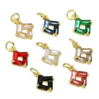 Cubic Zirconia Micro Pave Brass Pendant gold color plated micro pave cubic zirconia & for woman Approx 4mm Sold By PC