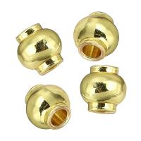 Grânulos de jóias de latão, cobre, banhado a ouro genuino, 6x6x6mm, Buraco:Aprox 3mm, vendido por PC