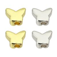 Brass Jewelry Beads, Butterfly, real gold plated, more colors for choice, 7x6x4mm, Hole:Approx 3mm, Sold By PC