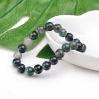 Ágata jóias pulseira, Ágata musgo, unissex & tamanho diferente para a escolha & protetor de radiação, vendido para Aprox 19 cm Strand