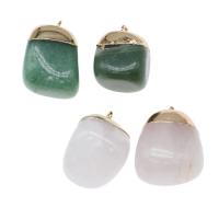 Gemstone Pendants Jewelry, Brass, with Gemstone, more colors for choice, 27x20x8mm, Sold By PC