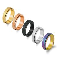 Stainless Steel Finger Ring Round polished fashion jewelry & Unisex Sold By PC
