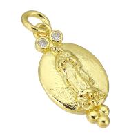 Cubic Zirconia Micro Pave Brass Pendant gold color plated fashion jewelry & DIY & micro pave cubic zirconia golden Approx 2mm Sold By Lot