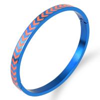 Stainless Steel Bangle, plated, fashion jewelry & epoxy gel, more colors for choice, 150x5x158mm, Sold By PC