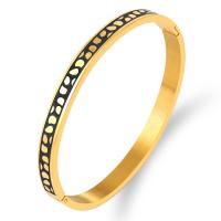 Stainless Steel Bangle, plated, fashion jewelry & enamel, more colors for choice, 60x50mm, Sold By PC