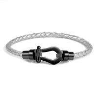 PU Leather Cord Bracelets, with Stainless Steel, plated, fashion jewelry, more colors for choice, Sold By PC