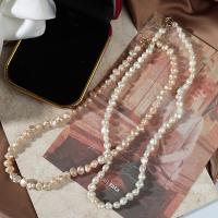 Collier de perles d'eau douce naturelles, perle d'eau douce cultivée, avec or 14K, baroque, pour femme, plus de couleurs à choisir, 7-8mm, Vendu par 42 cm brin