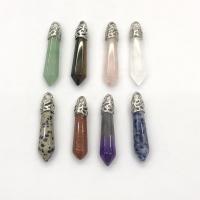 Gemstone Pendants Jewelry, Natural Stone, Carved, DIY, more colors for choice, 41x8mm, Sold By PC