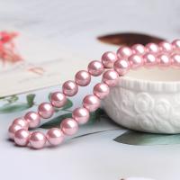 Shell Pearl Beads Round DIY purple pink Sold Per Approx 14.17 Inch Strand