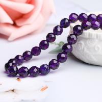 Natural Amethyst Beads Round DIY & faceted purple Sold Per Approx 15.35 Inch Strand