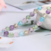 Quartz naturel bijoux perles, Cristal naturel, Rond, Surface de coupe de l'étoile & DIY & normes différentes pour le choix, couleurs mélangées, Vendu par Environ 13 pouce brin