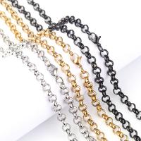 Нержавеющая сталь Nekclace цепи, нержавеющая сталь, Другое покрытие, разный размер для выбора & Роло цепь, Много цветов для выбора, продается PC