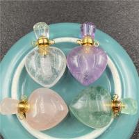 Natural Stone Perfume Bottle Pendant, with Stainless Steel, Heart, gold color plated, different materials for choice & Unisex, more colors for choice, 22x33mm, Sold By PC