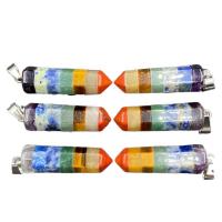 Gemstone Pendants Jewelry Rainbow Stone polished Unisex mixed colors Sold By PC