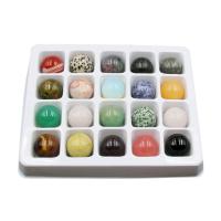 Pietra naturale Ball sfera, Cerchio, lucido, colori misti, assenza di nichel,piombo&cadmio, 20mm, Venduto da scatola