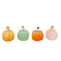 Gemstone Pendants Jewelry Natural Stone with Iron Pumpkin plated & Unisex nickel lead & cadmium free 13-15mm Sold By PC