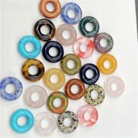 Gemstone Pendants Jewelry, Natural Stone, Donut, polished, different materials for choice & Unisex, more colors for choice, 20x6mm, Sold By PC