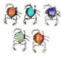 Gemstone Pendants Jewelry, Tibetan Style, with Natural Stone & Abalone Shell, Scorpion, antique silver color plated, different materials for choice & Unisex & can be used as brooch or pendant, more colors for choice, nickel, lead & cadmium free, 30x54mm, Sold By PC