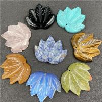 Gemstone Pendants Jewelry Natural Stone Maple Leaf polished & Unisex 42-45mm Sold By PC