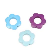 Wood Beads, Plum Blossom, painted, DIY, more colors for choice, 27mm, Hole:Approx 2mm, Sold By PC