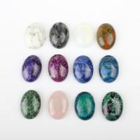 Pedras preciosas de cabochons , misto de pedras semi-preciosas, Oval, verde, 18x25x7mm, vendido por PC