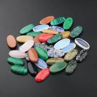 Natural Gemstone Cabochons, Oval, polished, random style & Different Shape for Choice, mixed colors, 15x30mm, Sold By PC