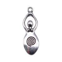 Tibetan Style Pendants, plated, silver color, 39x13mm, 50PC/Bag, Sold By Bag