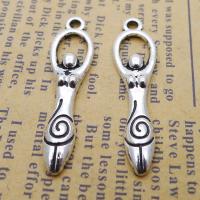Tibetan Style Pendants, plated, silver color, 9x33mm, 150PCs/Bag, Sold By Bag